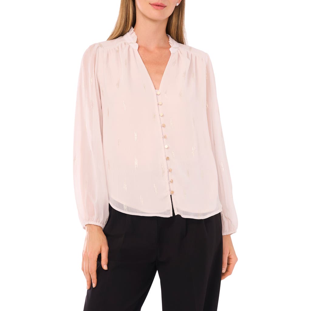 Ted Baker Ruffle V-neck Button-up Shirt In Pink