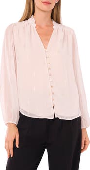 Ted Baker Ruffle V-Neck Button-Up Shirt