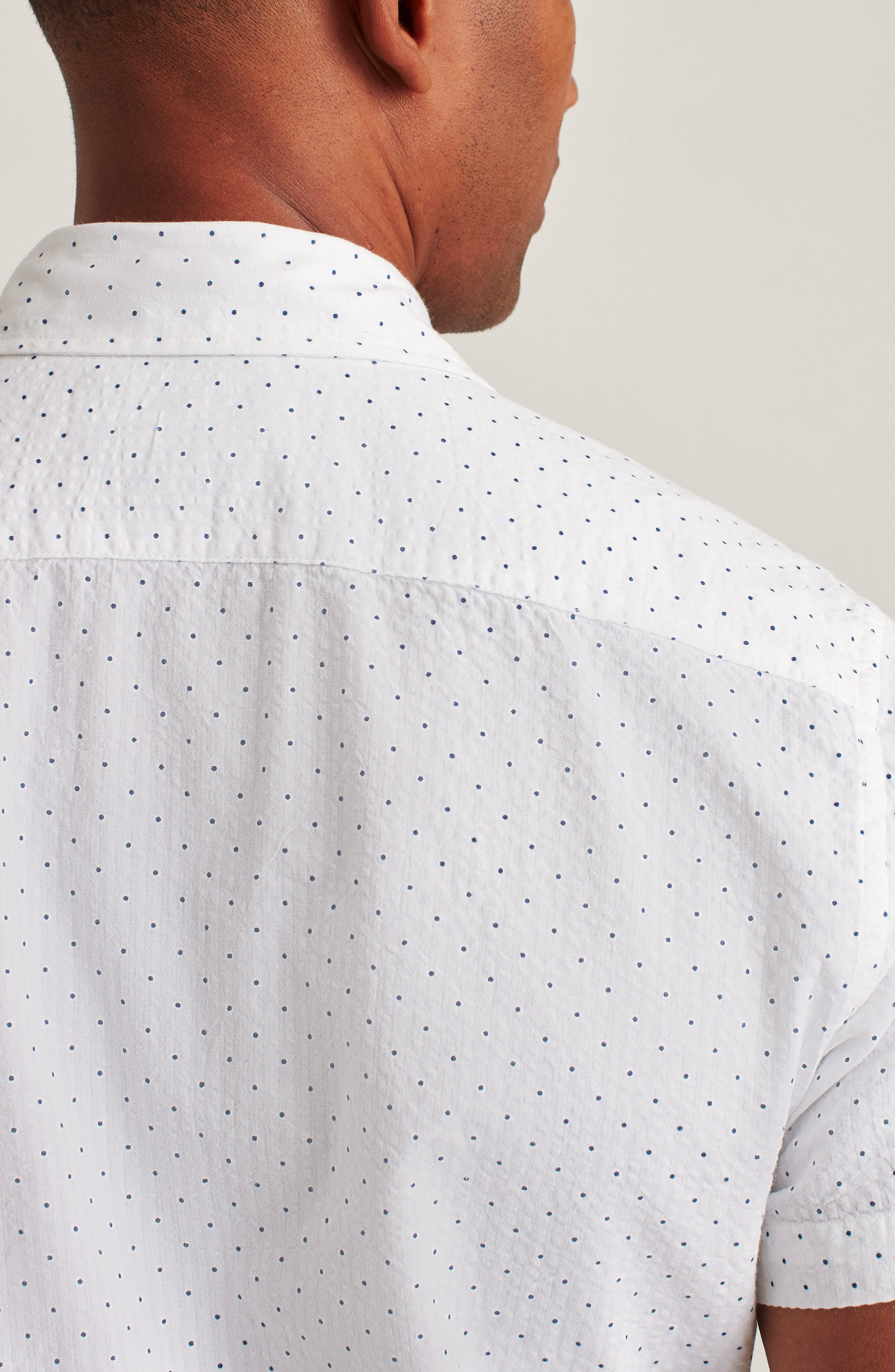 Riviera Slim Fit Dot Short Sleeve Button-Up Shirt - image 2