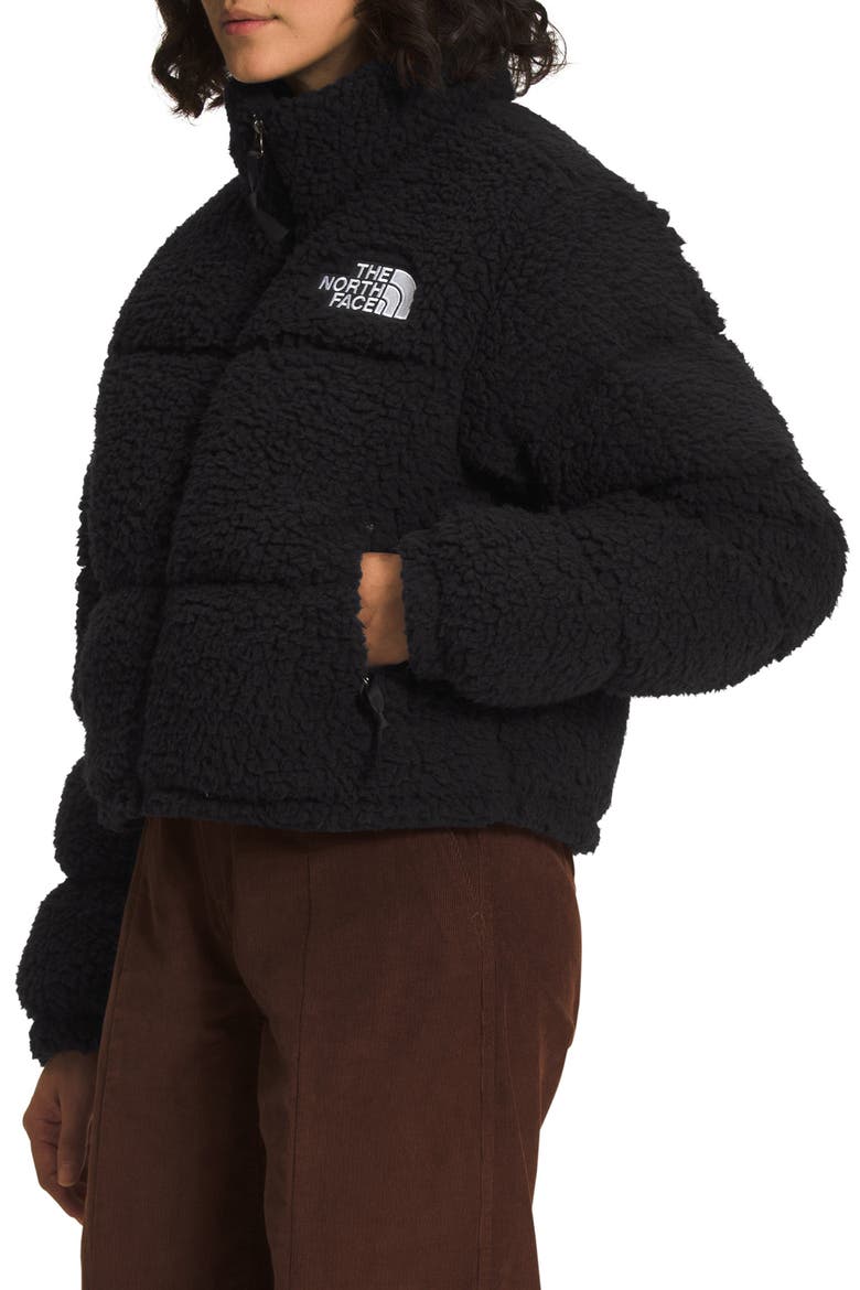 High Pile Fleece Nuptse Jacket, Alternate, color, TNF BLACK