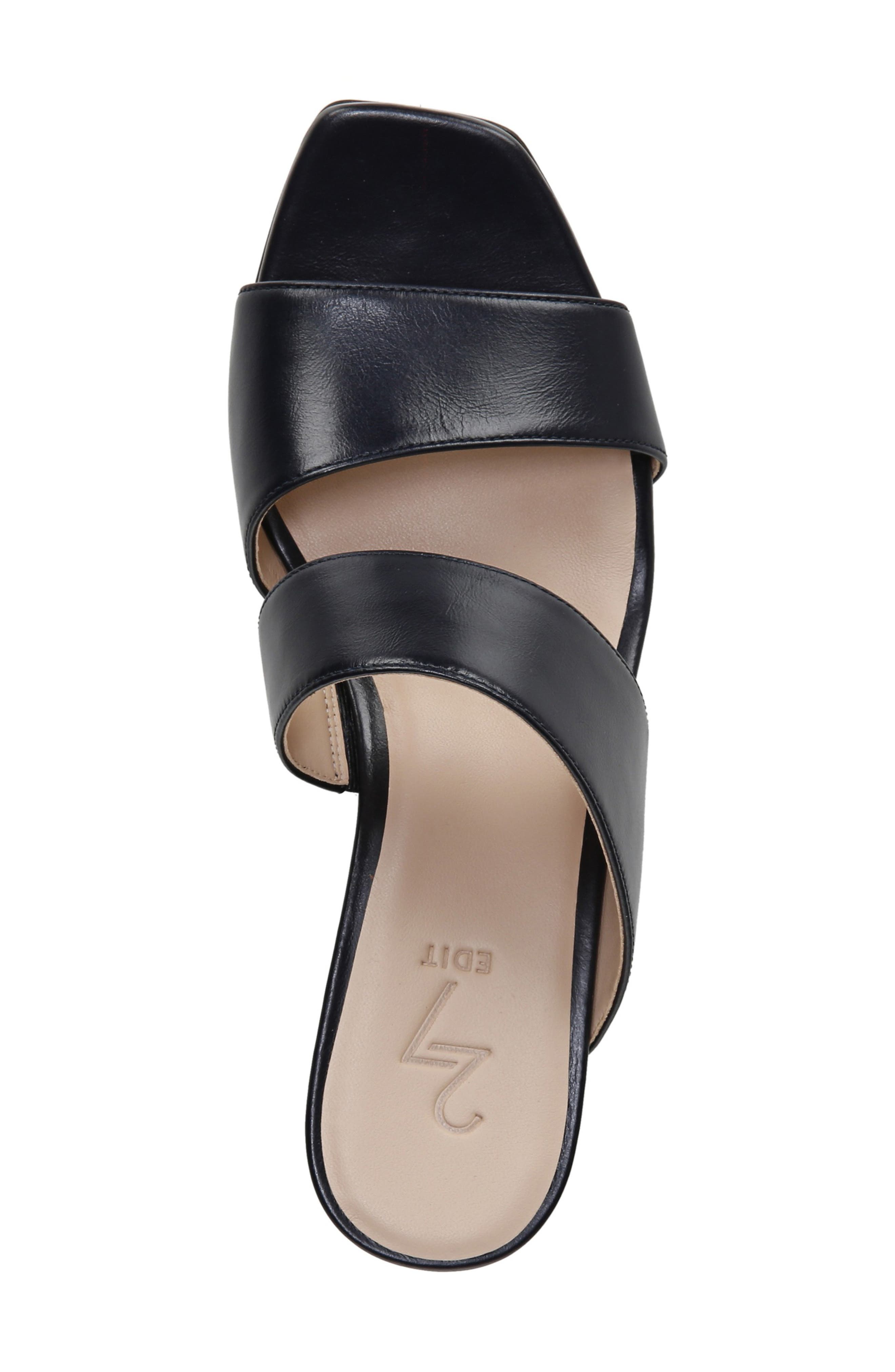 Vennice Wedge Slide Sandal, Alternate, color, FRENCH NAVY PATENT LEATHER