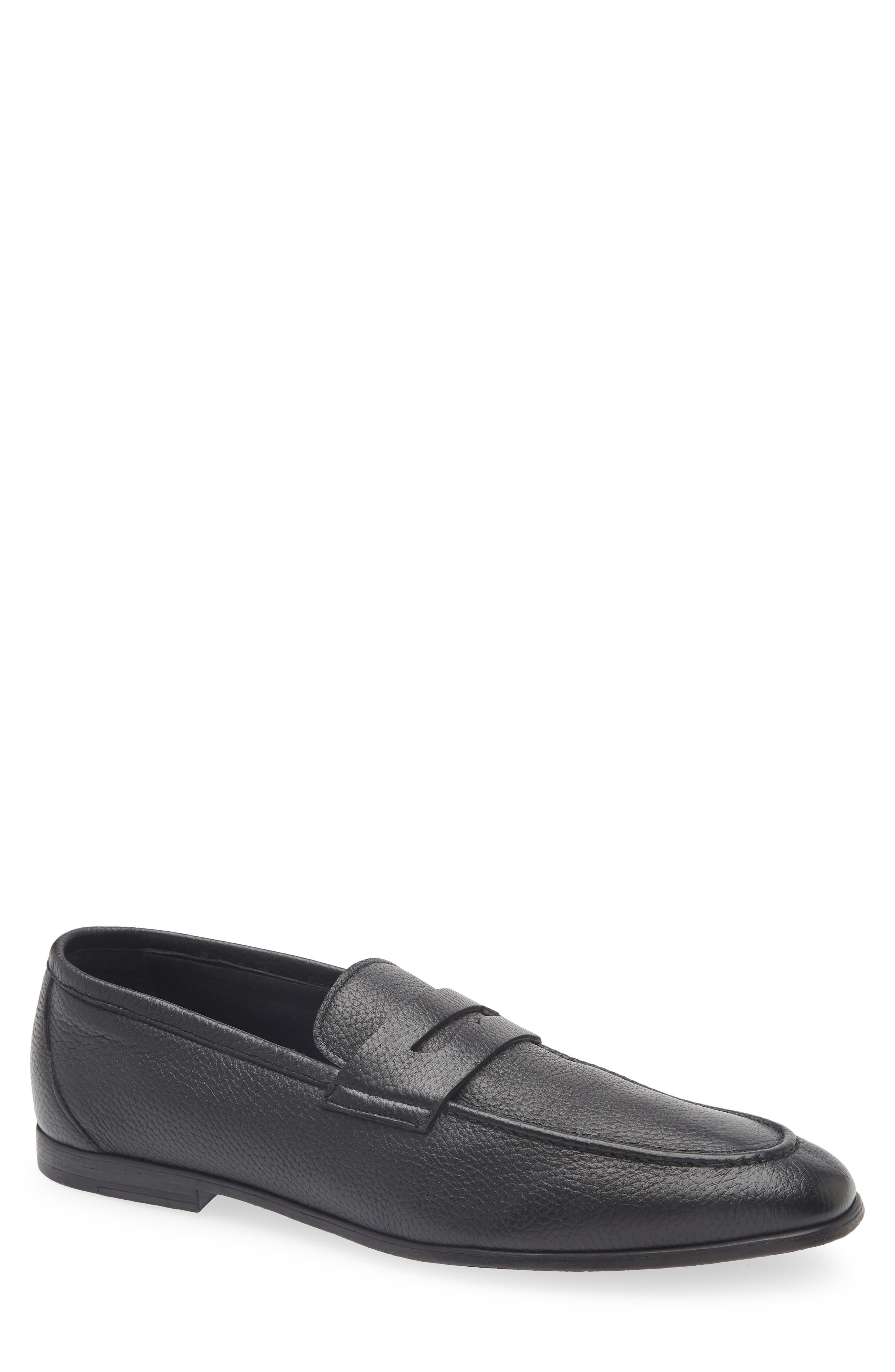 Canali Penny Loafer, Main, color, Black