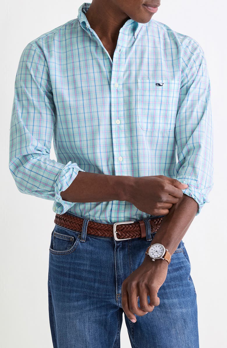 vineyard vines Lorelei Plaid Perfect Wash Stretch Cotton Button-Down Shirt, Alternate, color, 