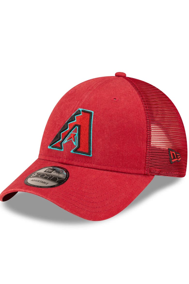 Men's New Era Red Arizona Diamondbacks Trucker 9FORTY Adjustable Hat, Main, color, Red