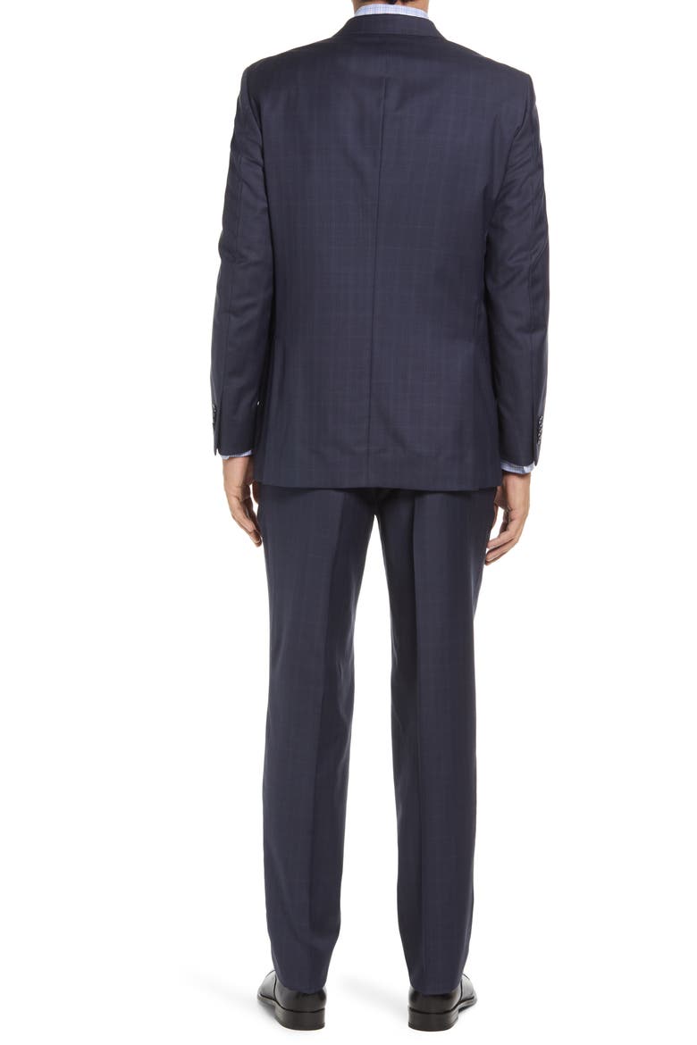 Flynn Classic Fit Plaid Wool Suit, Alternate, color, NAVY
