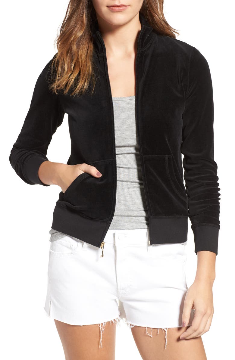 Juicy Couture Fairfax Velour Track Jacket, Main, color,