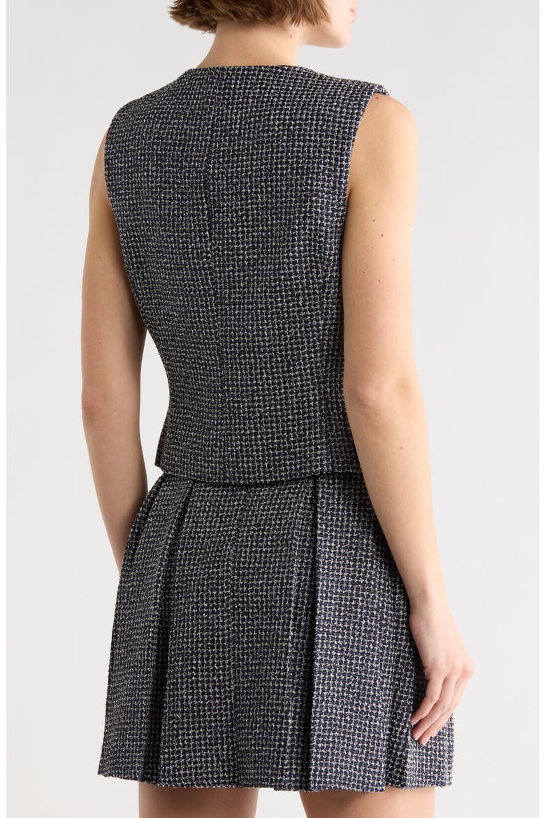 Tweed Crop Vest, Alternate, color, NAVY COMBO