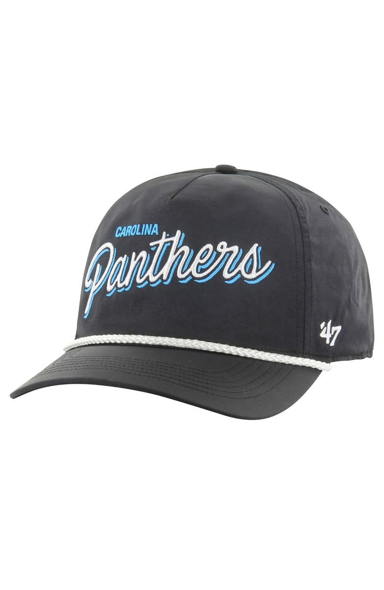 '47 Men's '47 Black Carolina Panthers Fairway Hitch brrr Adjustable Hat, Main, color,