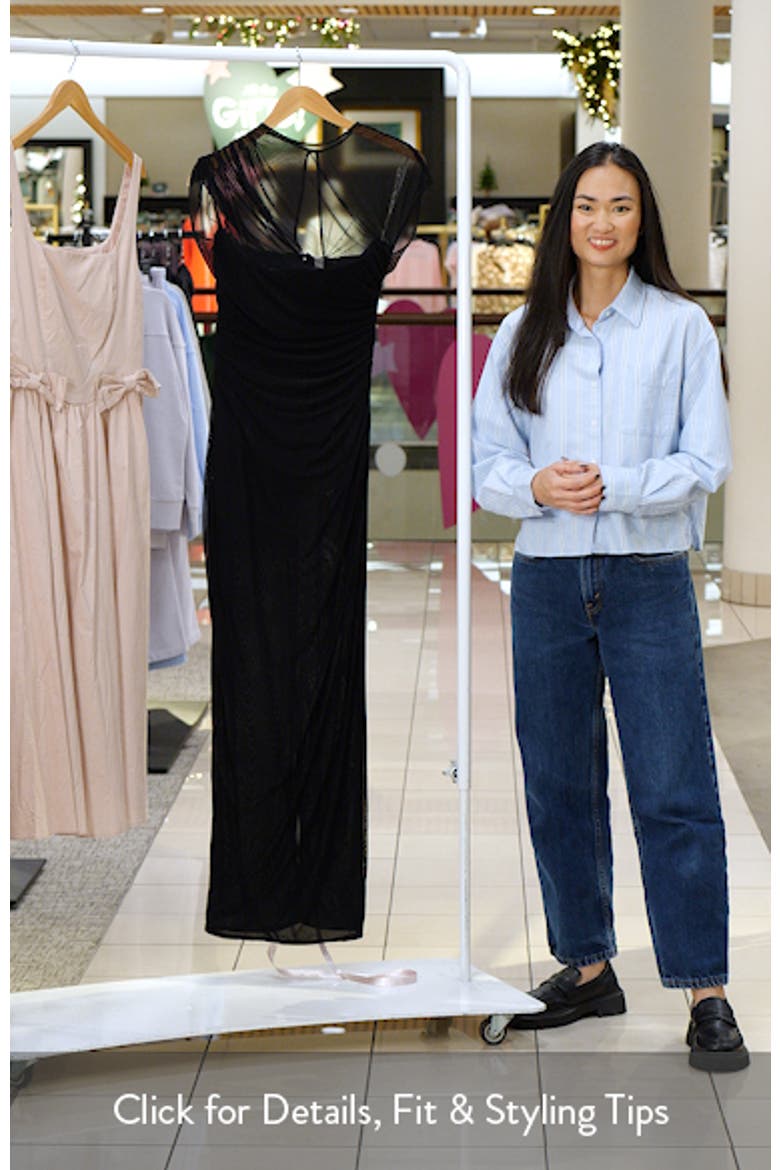 Orelia Draped Mesh Gown video