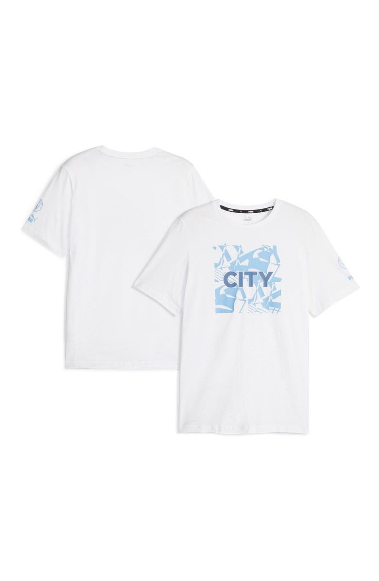 PUMA Men's Puma White Manchester City FtblCore Graphic T-Shirt, Main, color, White