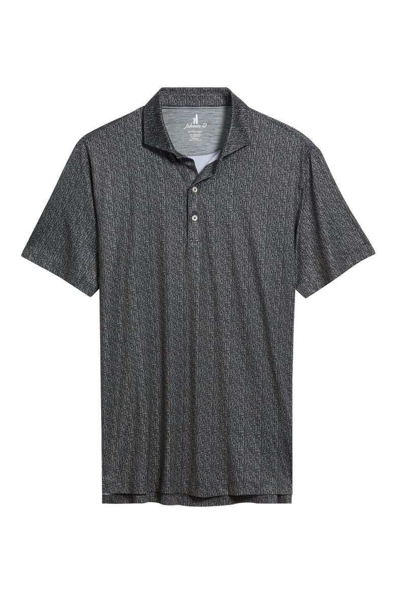 Popping Tops Beverage Opener Print Featherweight Performance Polo, Alternate, color, BLACK