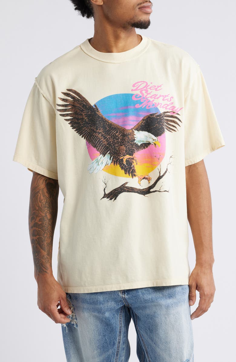 DIET STARTS MONDAY Sunset Cotton Graphic T-Shirt, Main, color, 