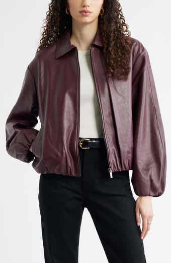 Bubble Hem Leather Jacket