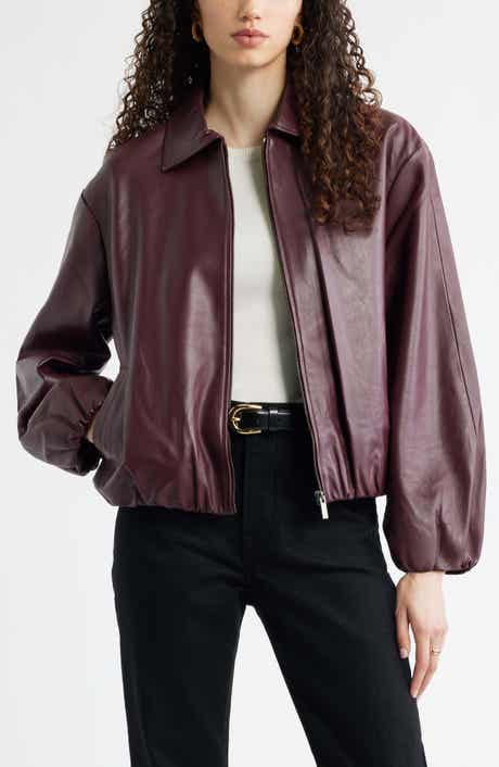 Bubble Hem Leather Jacket