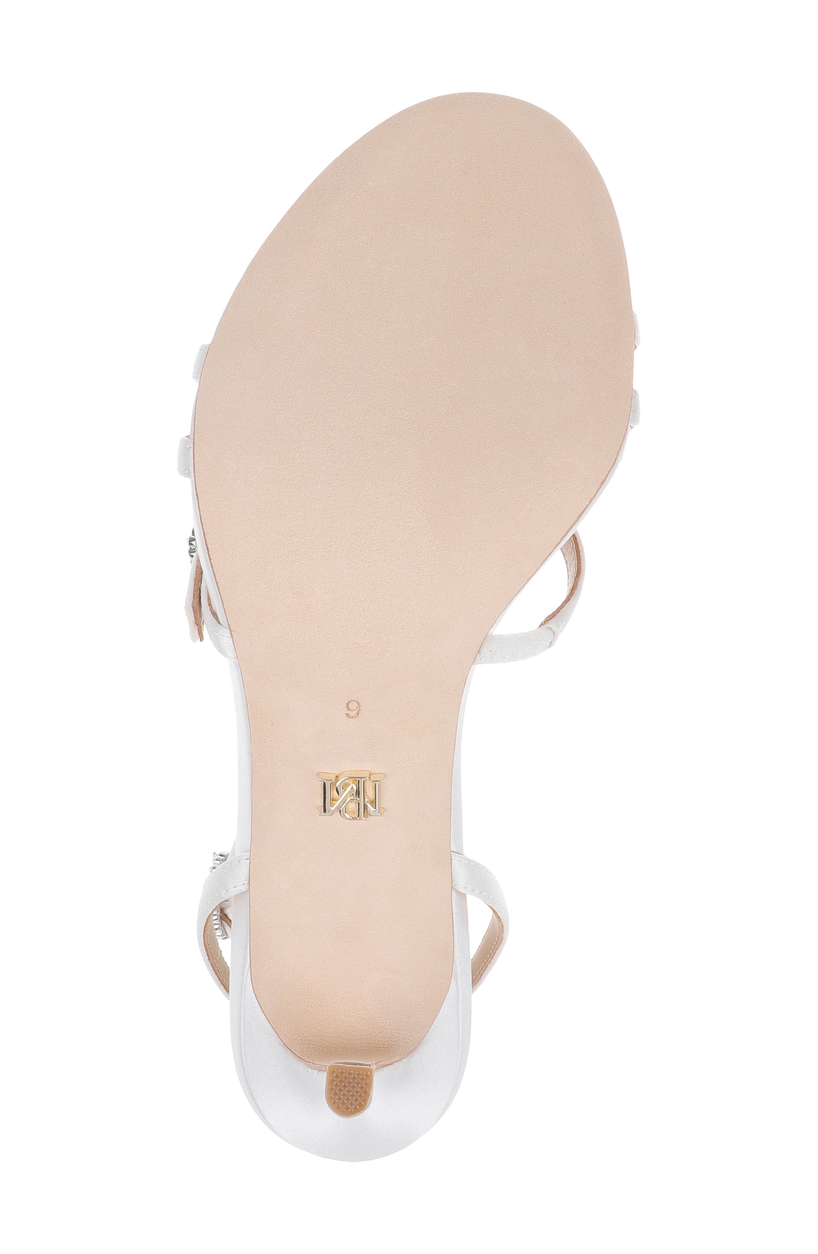 Badgley Mischka Collection Yulan Ankle Strap Sandal, Alternate, color, White Satin