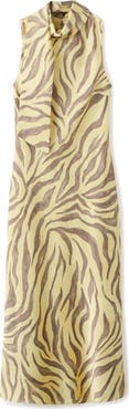 MANGO Scarf Detail Zebra Stripe Dress