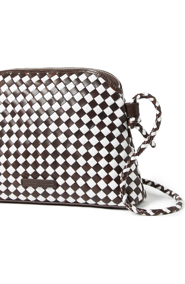 Loeffler Randall Mallory Woven Leather Crossbody Bag, Alternate, color, Chocolate/ White