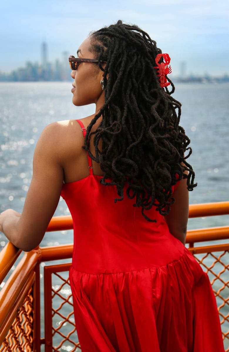 Solar Eclipse Lobster Hair Claw Clip, Alternate, color, Red
