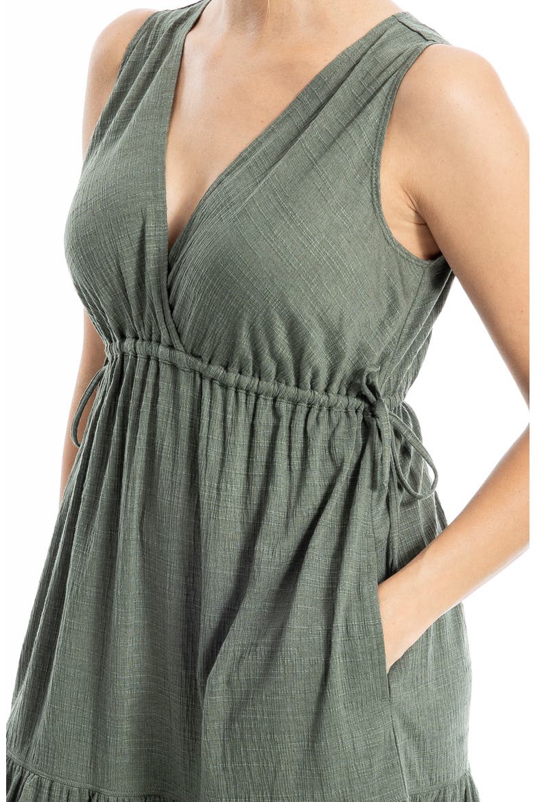 V-Neck Tiered Minidress, Alternate, color, ARMY-ARMY