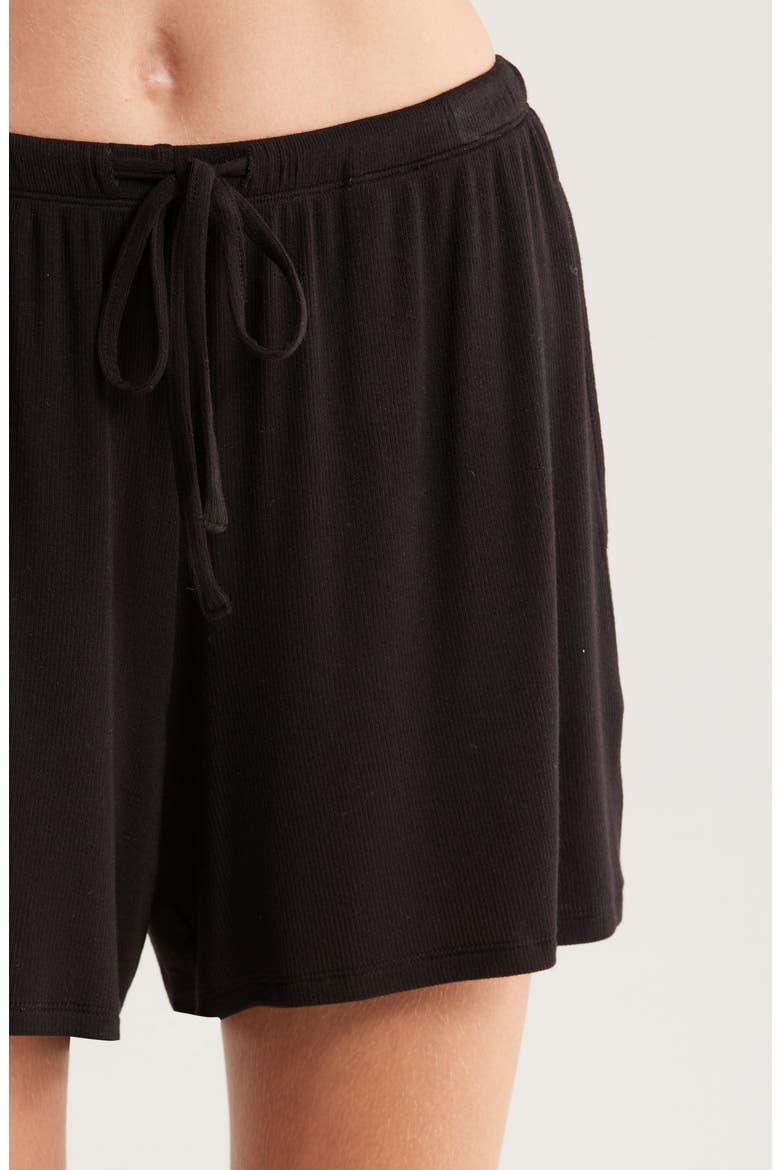 Moonlight Eco Easy Rib Short Pajamas, Alternate, color, BLACK
