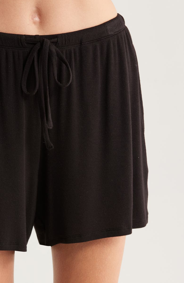 Nordstrom Moonlight Eco Easy Rib Short Pajamas, Alternate, color, Black