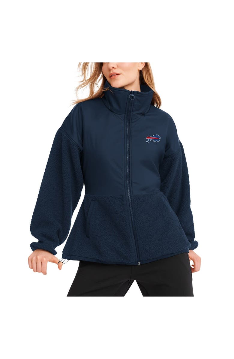 DKNY SPORT Women's DKNY Sport Navy Buffalo Bills Drew Mixed Media Full-Zip Jacket, Main, color, Navy