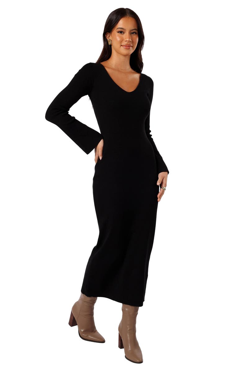 Petal & Pup Lina V-Neck Long Sleeve Midi Sweater Dress, Alternate, color, 