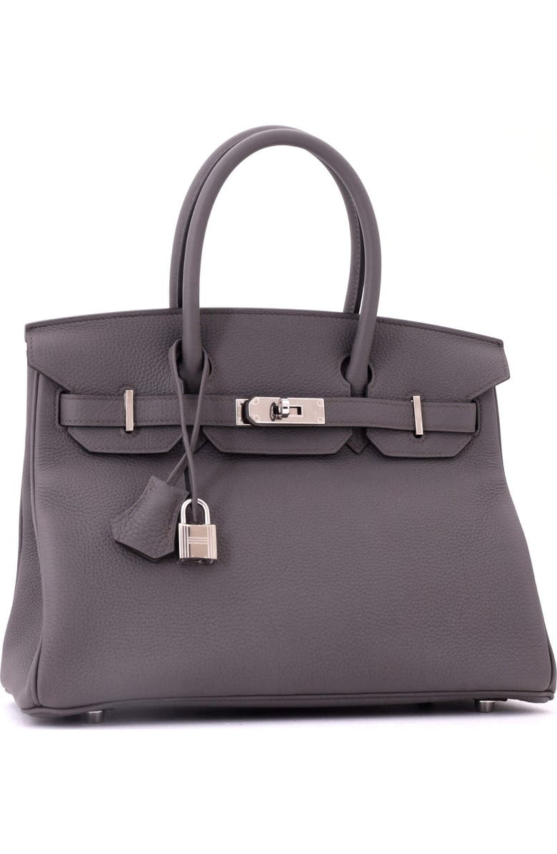 Pre-Owned Hermes Birkin Handbag Grey Togo with Palladium Hardware 30, Alternate, color, Etain