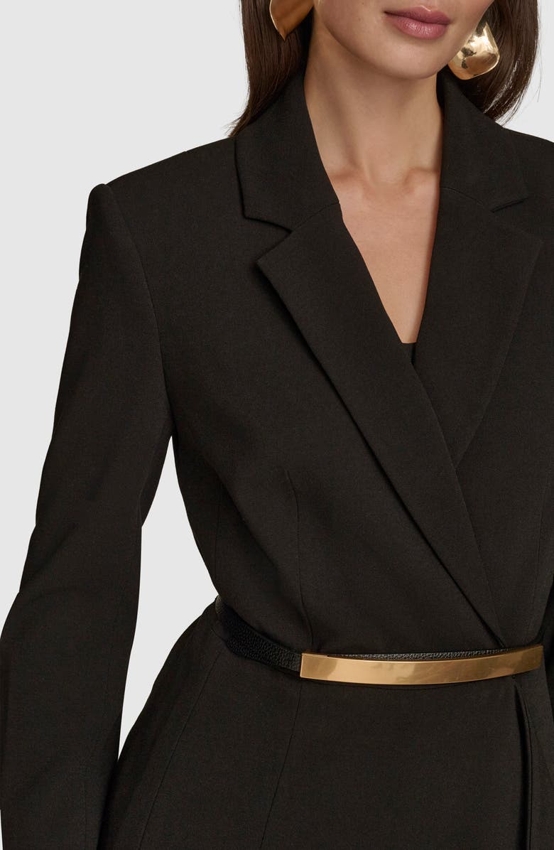 Donna Karan New York Belted Ruffle Detail Crepe Jacket, Alternate, color, 
