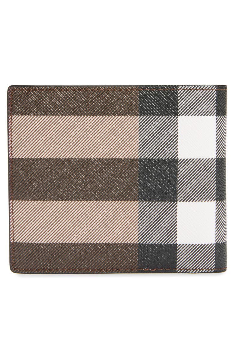 Burberry Check E-Canvas International Bifold Wallet, Alternate, color, Dark Birch Brown