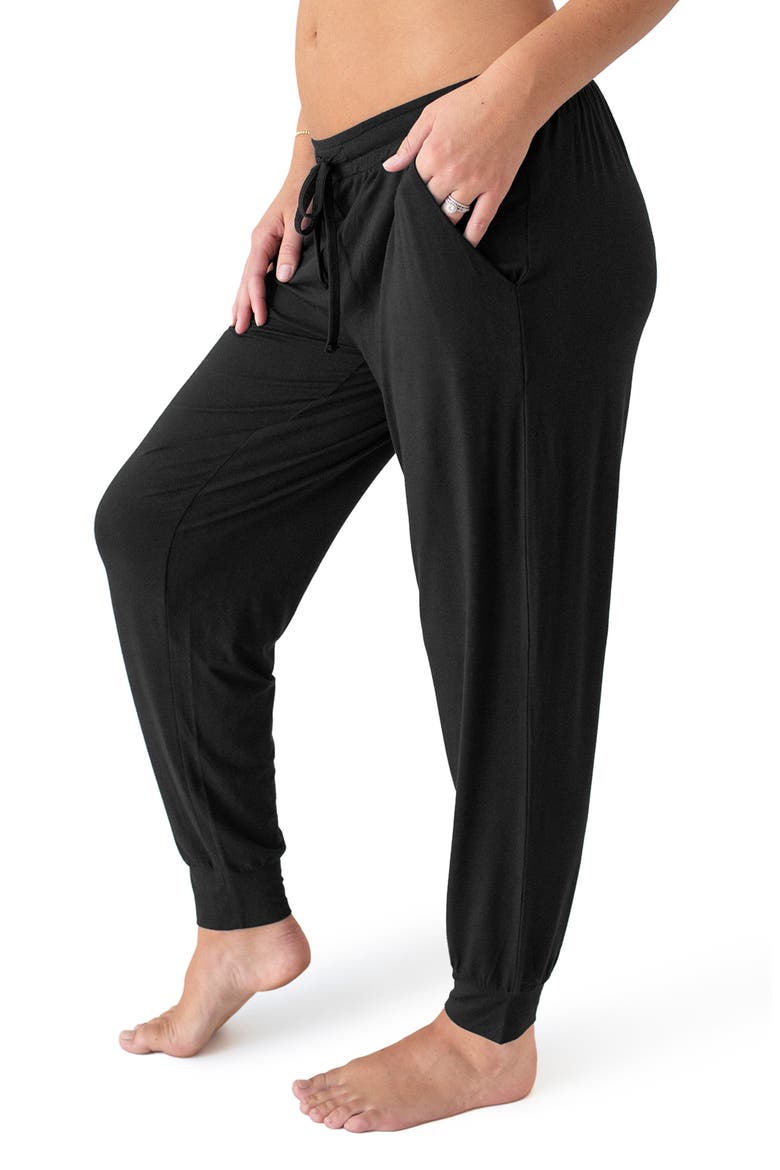 Tapered Maternity Lounge Joggers, Alternate, color, BLACK