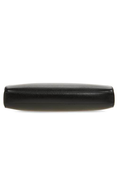 Ferragamo Trading Gancio Leather Briefcase In Black