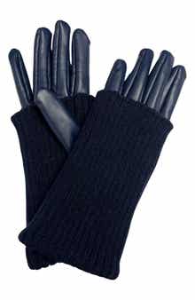 MARCUS ADLER Faux Leather & Knit Gloves