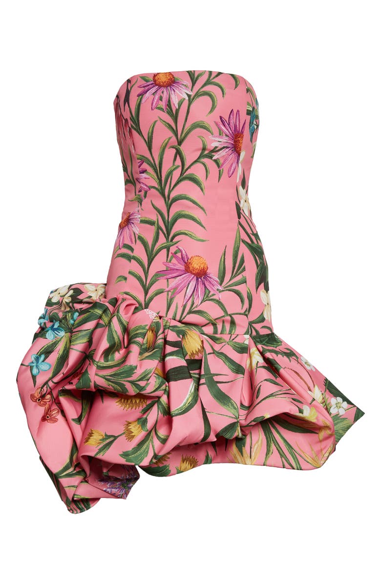 Oscar de la Renta Floral Tapestry Strapless Cocktail Dress, Alternate, color,