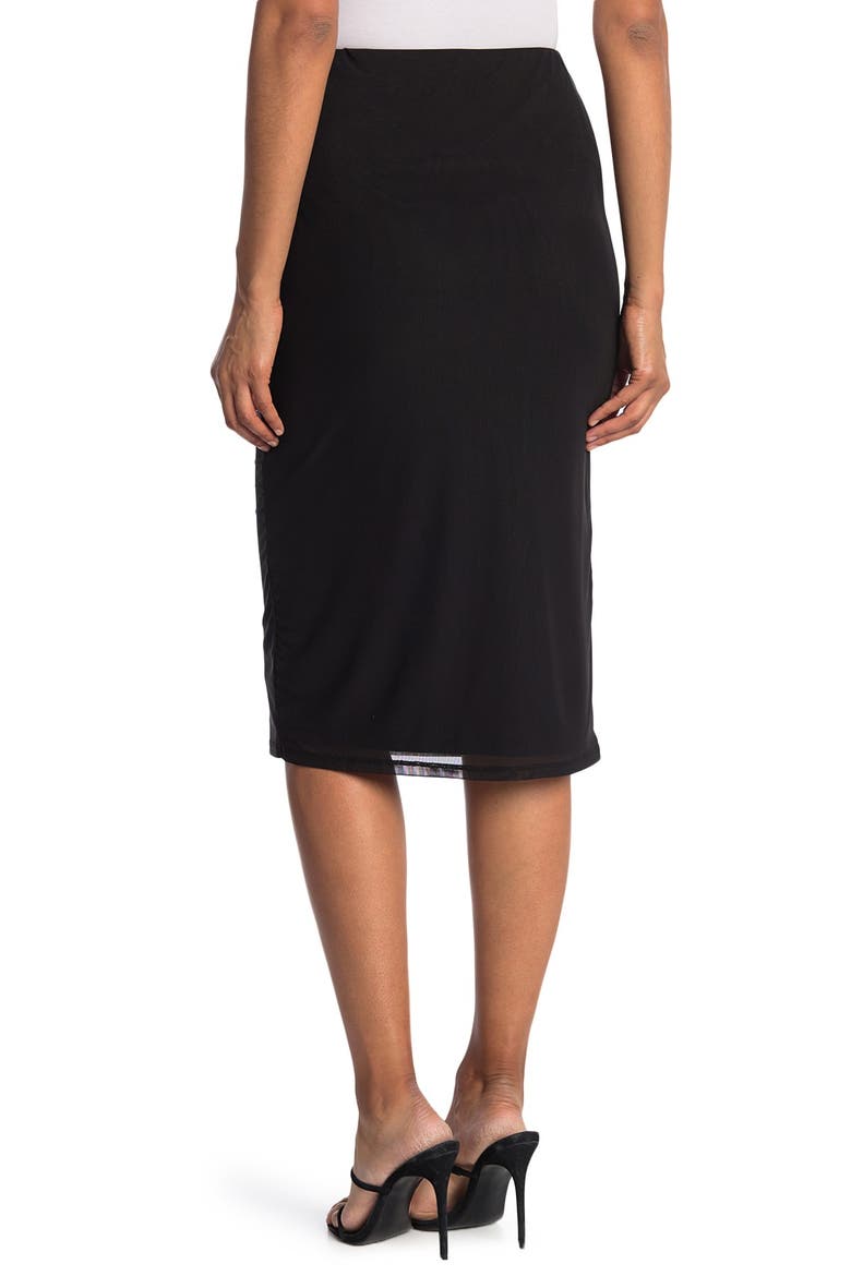 Lynch Mesh Midi Skirt, Alternate, color, NOIR