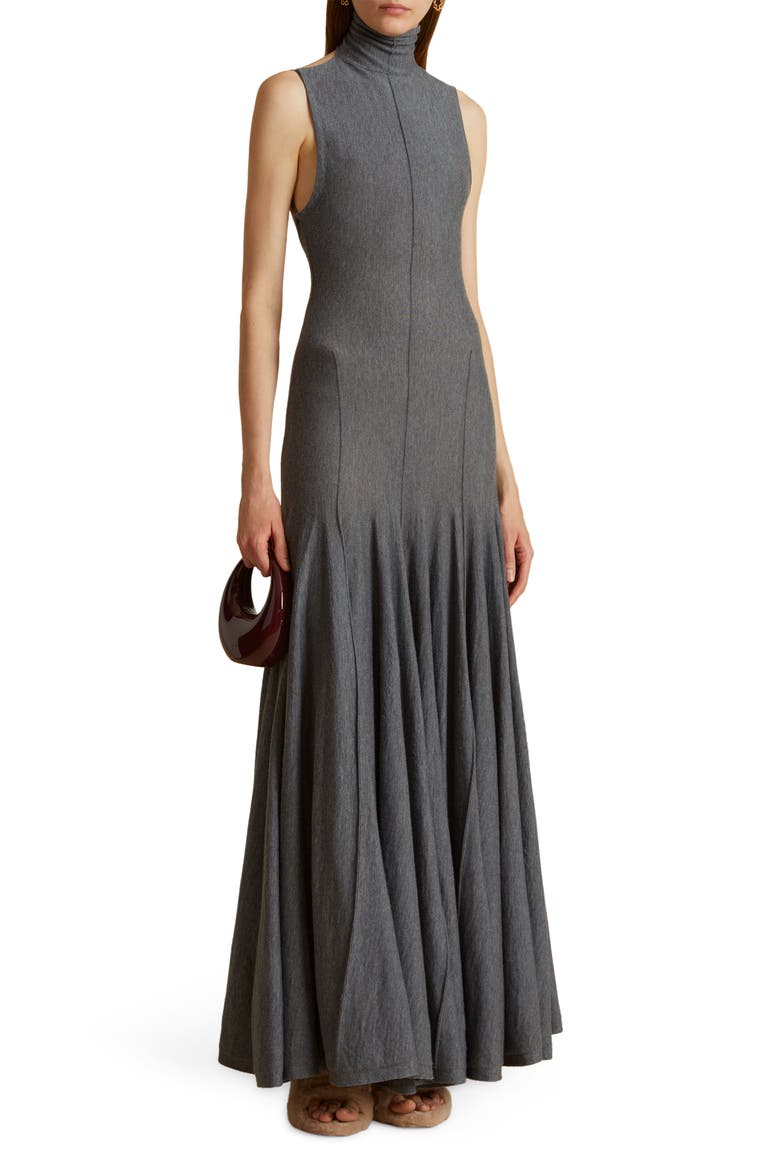 Romee Sleeveless Turtleneck Merino Wool Sweater Dress, Alternate, color, STERLING