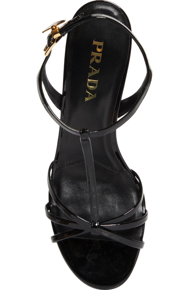 Prada Cage Wedge Sandal, Alternate, color, Black