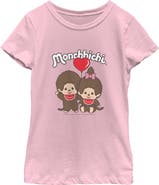 Monchhichi Girl's Monchhichi Couple Heart Balloon Graphic T-Shirt