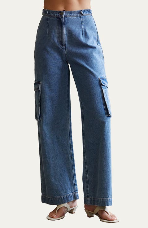 Denim Cargo Pants
