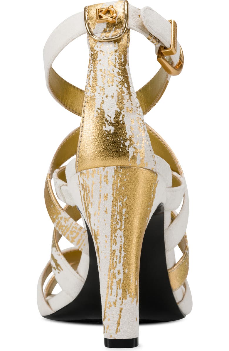 DKNY Briarrose Ankle Strap Sandal, Alternate, color, Ivory/Gold