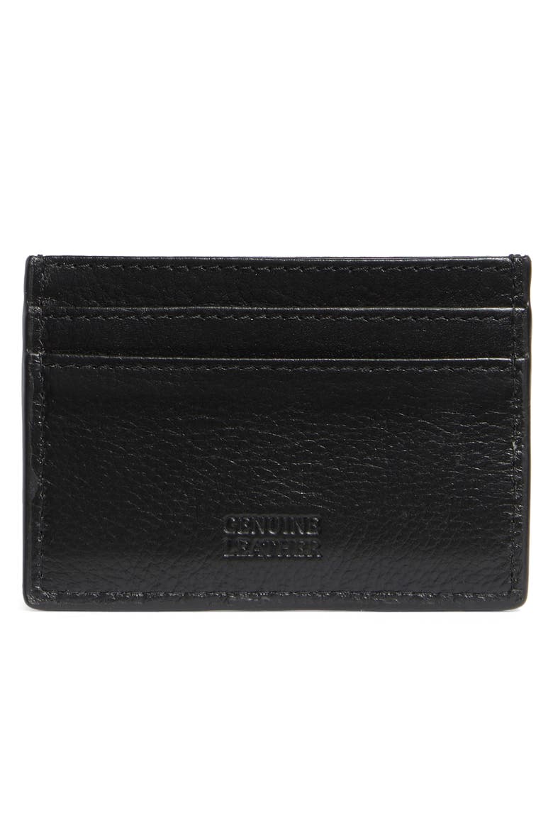 Margot Leather Card Case, Alternate, color, BLACK