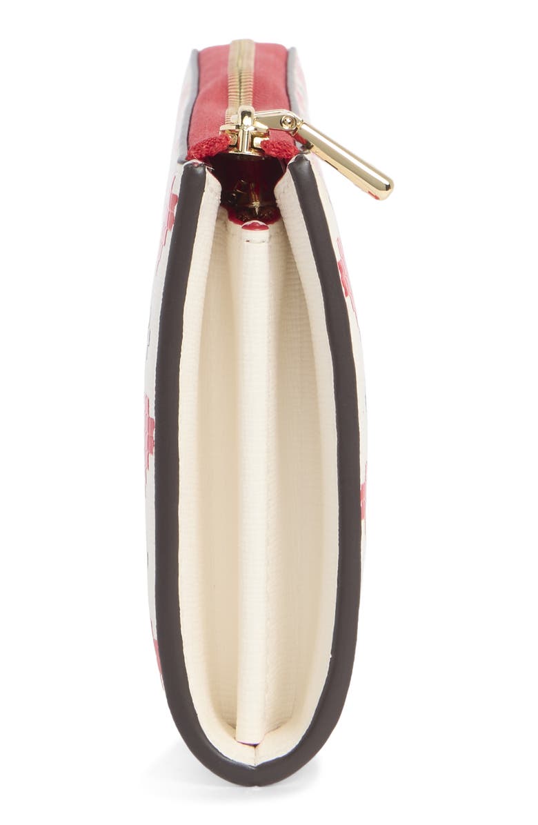 Kate Spade New York devin pixel hearts zip around continental wallet, Alternate, color, Cream Multi