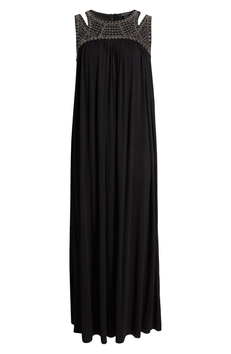 AllSaints Arizona Embroidered Maxi Dress, Alternate, color, 