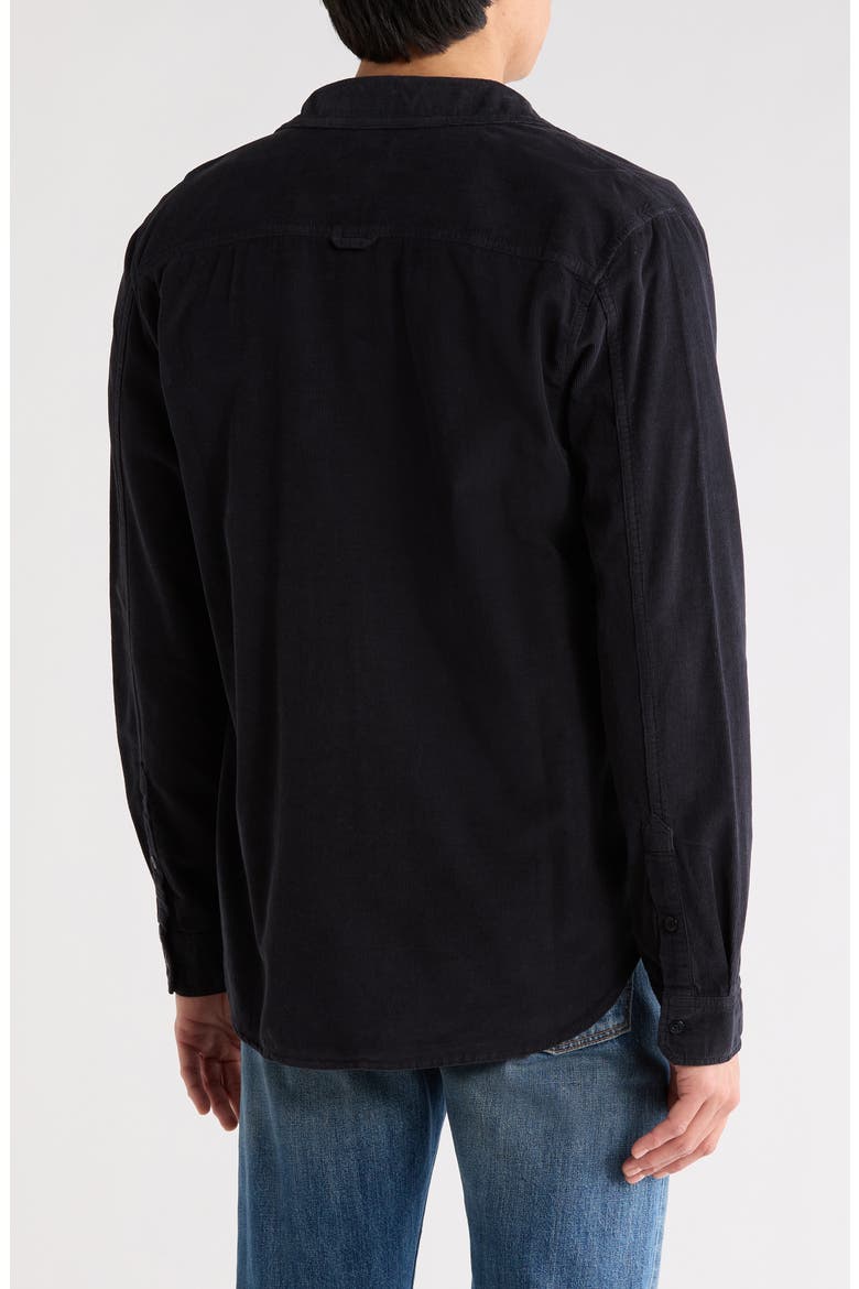 Colton Corduroy Button-Up Shirt, Alternate, color, TRUE BLACK