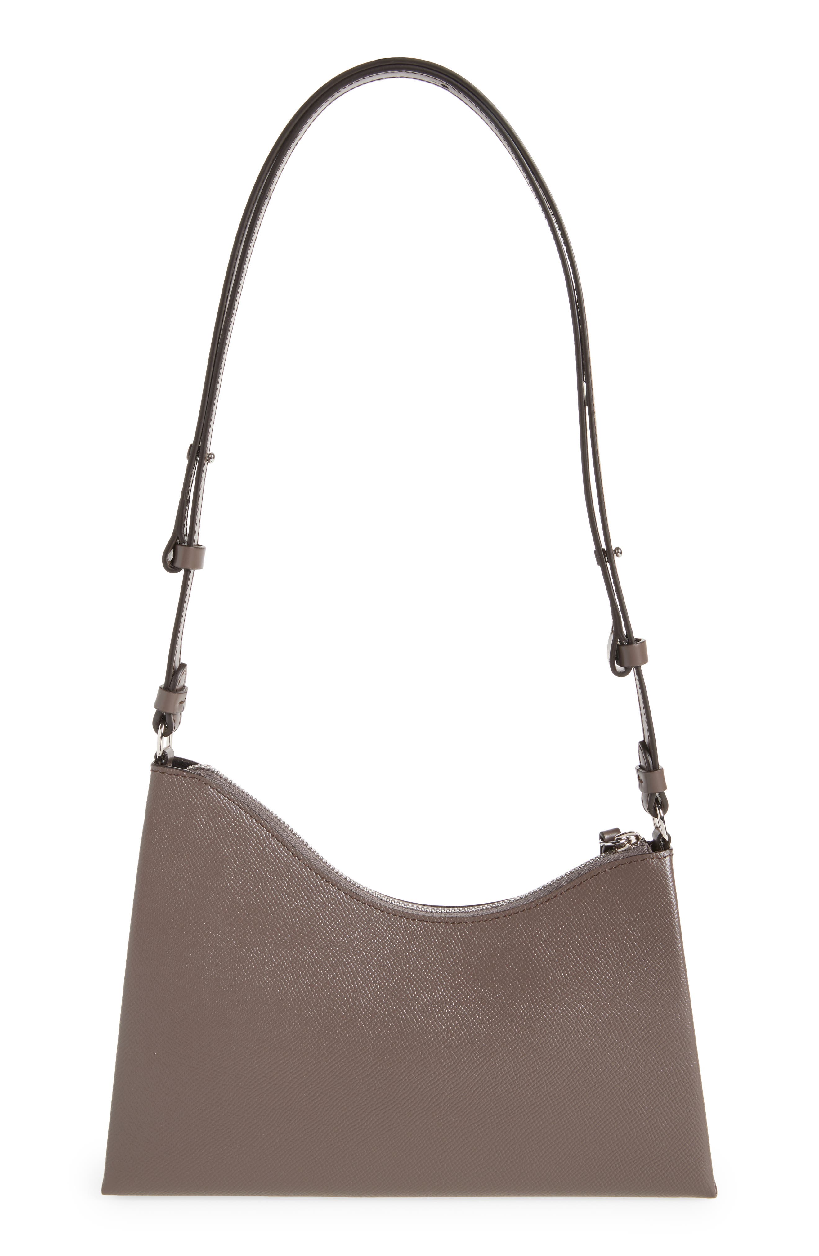 Small Snatched Leather Shoulder Bag, Alternate, color, ELEPHANT