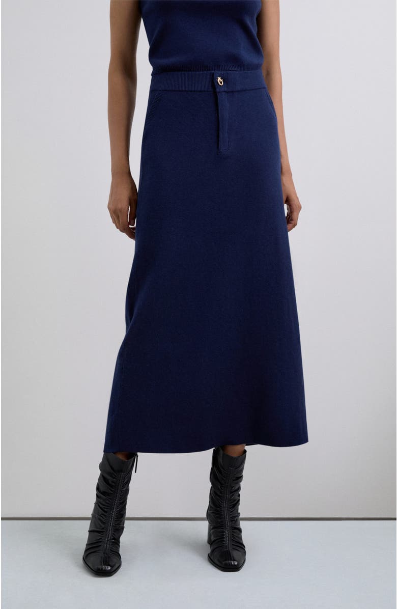 Scalpers Casualknit Skirt, Main, color, Navy
