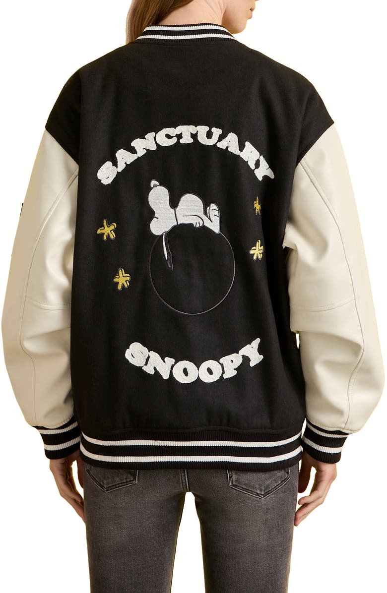 Sanctuary '75 Varsity Jacket, Alternate, color, Black/ White