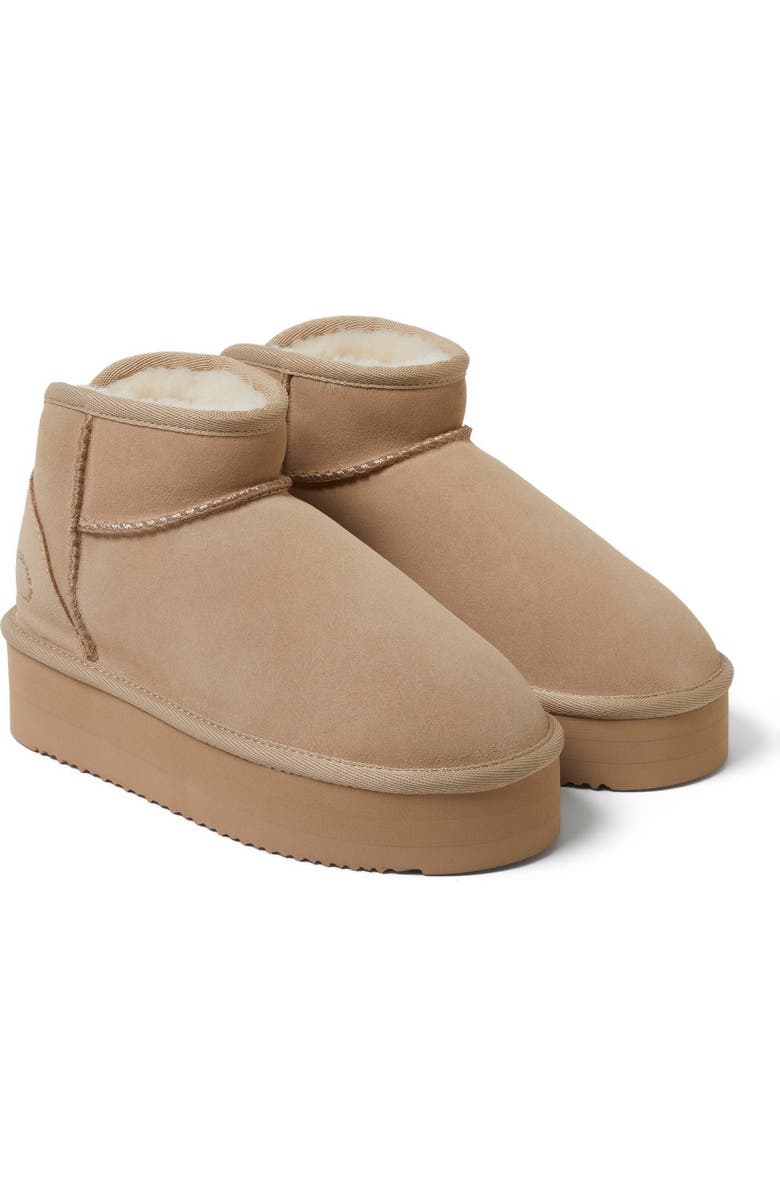 DEARFOAMS Fireside Kingston Genuine Shearling Platform Bootie, Alternate, color, Sand