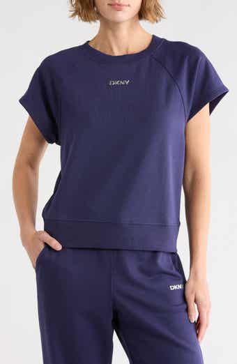 Metallic Logo Cap Sleeve Sweatshirt