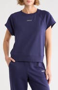 DKNY Metallic Logo Cap Sleeve Sweatshirt